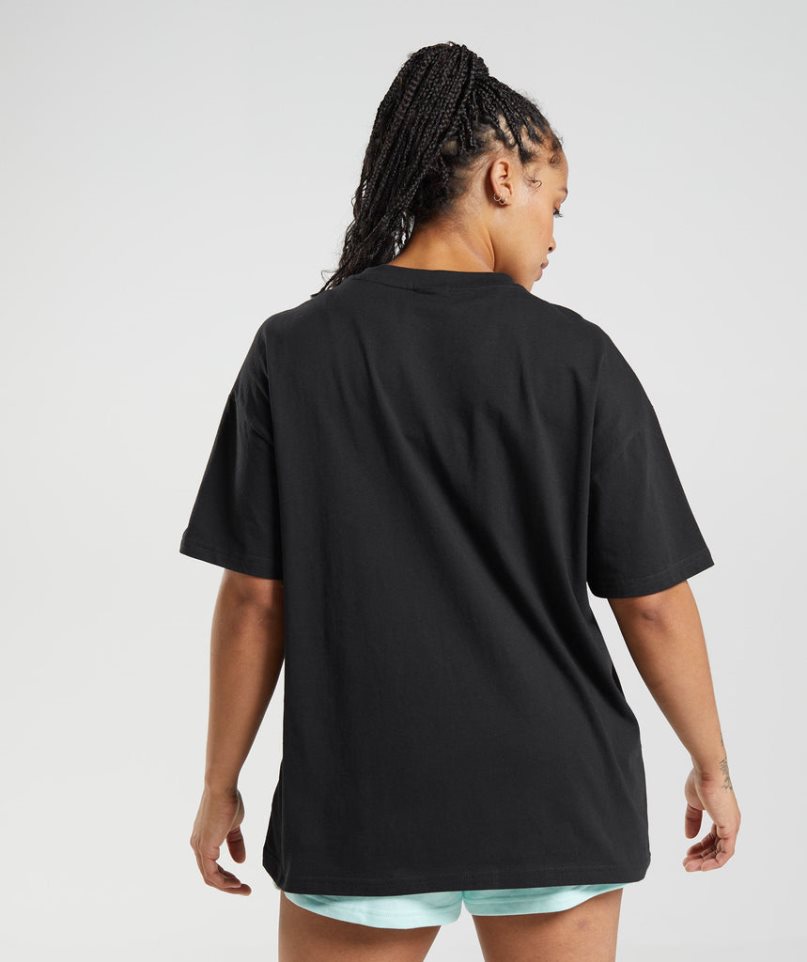 Women's Gymshark Legacy Oversized T-Shirts Black | NZ 1PXBSF